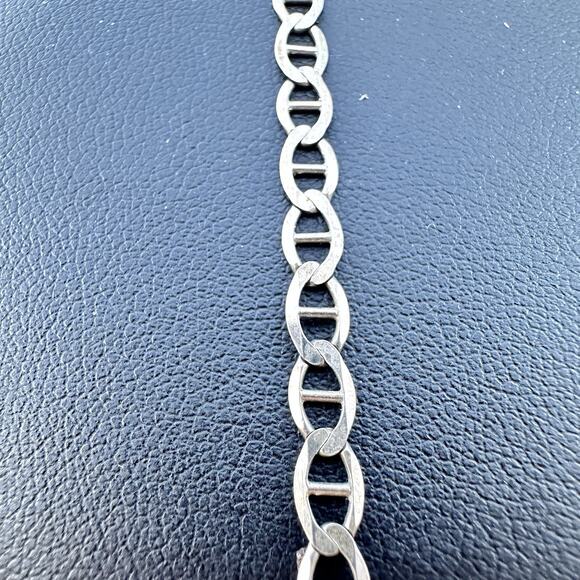 Mariner Chain Anchor Link Sterling Silver Unisex Necklace 925 22 Inches 4mm - Picture 4 of 5